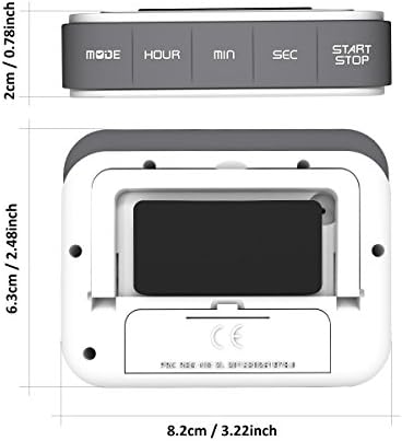 VPAL Digital Kitchen Timer 12/24 Hours Alarm Clock with Magnetic Back and Retractable Stand, Large LCD Display