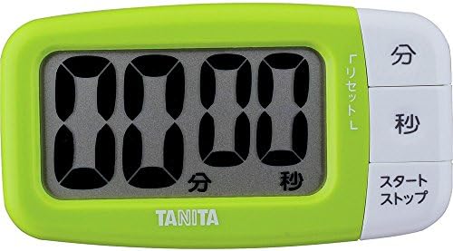Tanita Kitchen Study Learning Timer with Magnet, Large Screen, 100 Minutes, Green, TD-394 GR Visibility Timer, Fresh Green