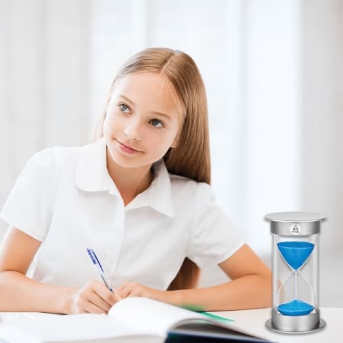 SuLiao Hourglass Sand Timer 25 Minutes：Silver Plastic Sand Clock 25 Min,Acrylic Unbreakable Sand Watch,Colorful Hour Glass for Kids, Games, Classroom, Kitchen, Decorative
