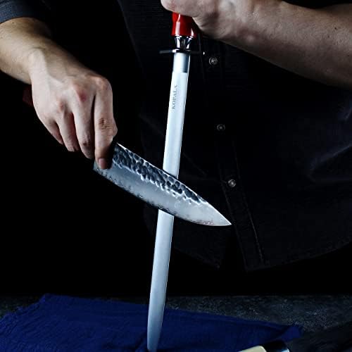 Sharpening Steel Knife Sharpener Rod Flat 10 IN Honing Steel for Knife