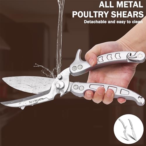 Heavy Duty Kitchen Poultry Shears Silver,2pcs set