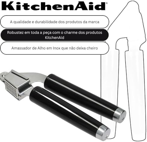 KitchenAid Stainless Steel Garlic Press - Black