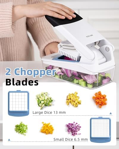 MR.SIGA Vegetable Chopper with Container, Vegetable Cutter for Onion Fruit