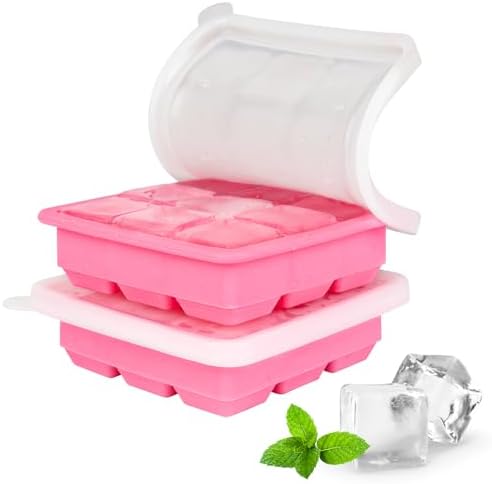 Small Ice Cube Trays for Freezer, Silicone Ice Cube Tray with Lid