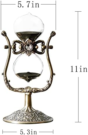 SAMLONG Large Hourglass Timer 60 Minute, Bronze Metal Sand Timer, Black