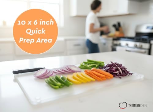 Small Acrylic Cutting Board, 10x6 Inch Non Slip Rubber Feet, Clear Pebble