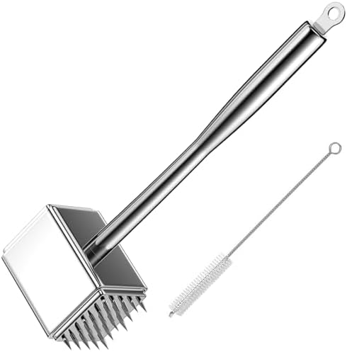 316 Stainless Steel 3in1 Meat Tenderizer Tool, BOMANSI BOMS Heavy Duty 1.52lb Meat Mallet Hammer Pounder Ideal for Tenderizing Steak, Poultry & Chicken Cutlet, Dishwasher Safe