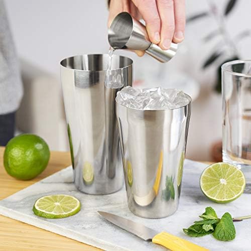 True Advance Boston Cocktail Shaker Set, 18 oz & 25 oz Stainless Steel Shaker Tins for Margaritas, Espresso Martinis, Cosmopolitans, Bartender Gifts, Drink Mixer, Home Bar Tools, Set of 2