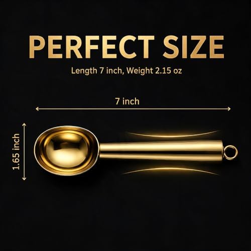 Snailhouse Ice Cream Scoop, Heavy Duty Stainless Steel Ice Cream Spoons Scooper for Cookie Dough, Gelato, Sorbet, Almond, Gold