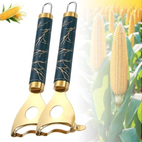 Corn on the Cob Stripper Tool, 2026 New Corn Peeler，2 Pcs Golden