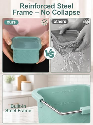 2 Cup Silicone Freezer Trays with Lid, 4 Pack Silicone Freezer Molds