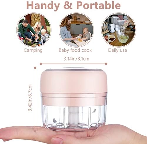 Electric Mini Garlic Mincer, 100ML USB Vegetable Onion Chopper