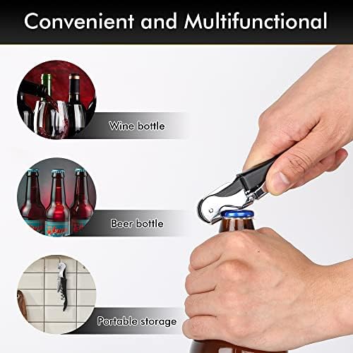 Professional Waiter Corkscrew Wine Openers Set(2PCS), Heavy Duty Stainless Steel Hinges Wine Key for Restaurant Waiters, Sommelier, Bartenders