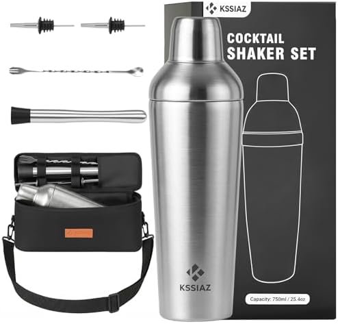 Cocktail Shaker Set, 25.4oz, Silver