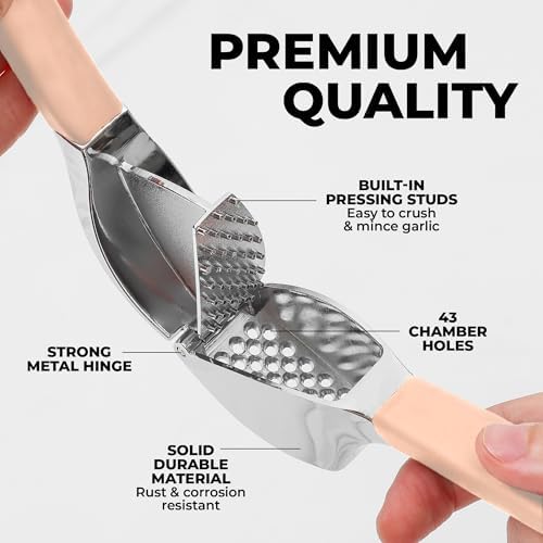 Zulay Kitchen Metal Comfort Grip Garlic Press