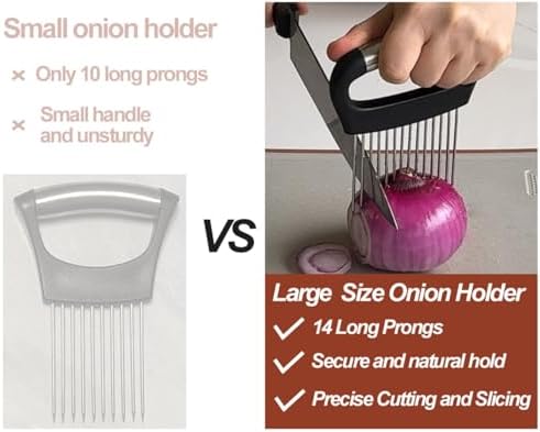Large Onion Holder for Slicing, Food Slicing Guide with Safe Storage Cover