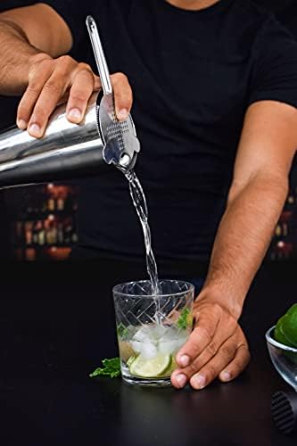 Cocktail Strainer Set Stainless Steel Bar Tools with Stirring Spoon - Hawthorne, Julep, & Fine-Mesh Sifter for Drinks