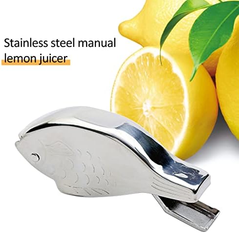 Garhelper Manual Stainless Steel Fish Shape Citrus Juicer, Ergonomic Design for Orange, Lemon, Lime, Pomegranate