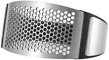 Fdit Garlic Press, Stainless Steel Curved Garlic Crusher with Ergonomic Handle, 4.1x2x3 Inch