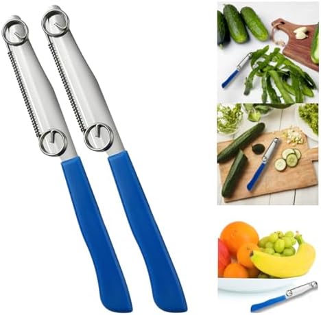Quick Slicing Knife, 2024 New Magic Fruit Vegetable Peeler Peeling Slicing Knife Multifunctional Stainless Steel Fruit Slicer for Vegetables, Julienne Peeler Vegetable Peeler Slicer for Kitchen (2pc)
