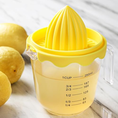 Lemon Squeezer,Plastic Lemon Juicer,Manual Juicer with Measuring Cup