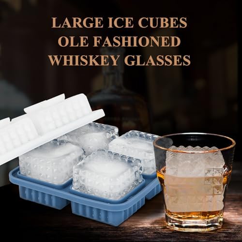 2-Inch Whiskey Ice Cubes Mold,Large Square Ice Cube Mold, Silicone