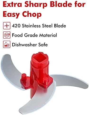 GDL Manual Food Chopper, Hand Pull String Onion Chopper Cutter, Dishwasher Safe Vegetable Chopper Food Mincer, No BPA Food Grade Material, 2.5 Cups 0.6L