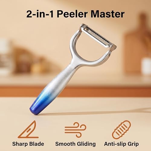 Aniso 2-in-1 Vegetable Peeler, Julienne Blade, Stainless Steel Handle