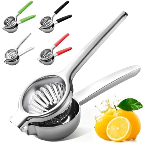 Lemon Squeezer Extra Large, Lemon Squeezer Juicer Stainless Steel, Heavy Duty Manual Citrus Juicer Hand Press, Kitchen Tools Lime Squeezer Bar Tool, Easy to Clean Metal Lemon Hand Press