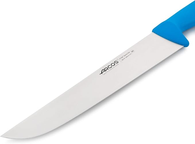 Arcos Range Butcher Knife 12 inch Nitrum Stainless Steel. Steak Knife. Polypropylene Blue Handle. Color Identification System for Prolonged and Heavy Use. Series 2900. Color Blue.