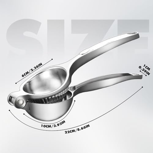Lemon Squeezer Stainless Steel,Manual Citrus Juice Press Squeezer for Lemons Orange and Limes,Handheld Citrus Squeezer Squeeze Out as Much Juice as Possible (2PC)