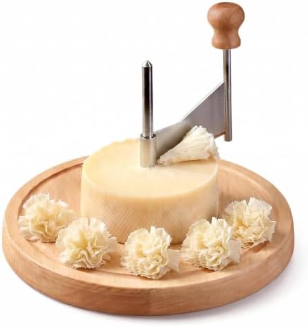 Cheese Curler Wheel, Girolle Cheese Shaver with Wood Base