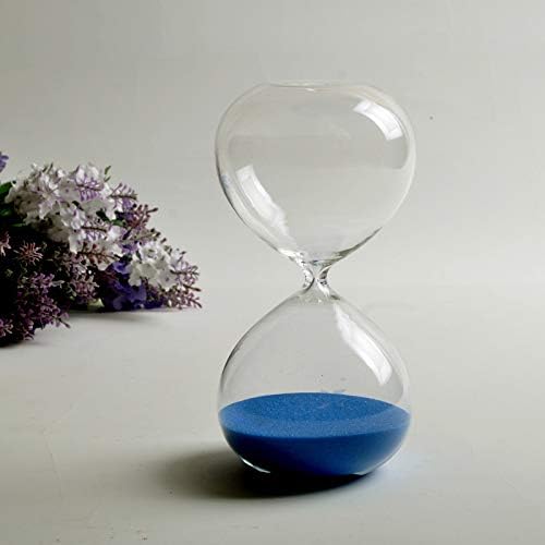 Graces Dawn Super Beautiful Transparent Glass Hourglass Sand Timer 60 Minutes with (Blue)