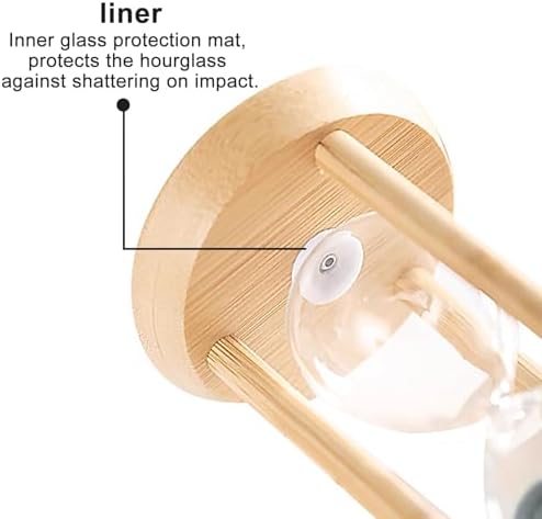 SuLiao Wooden Sand Timer 10 Minute Hourglass, Bamboo Sand Clock, Small Black Sand Watch 10 Min, Reloj De Arena Hour Glass Sandglass for Classroom Home Office Decorative Game