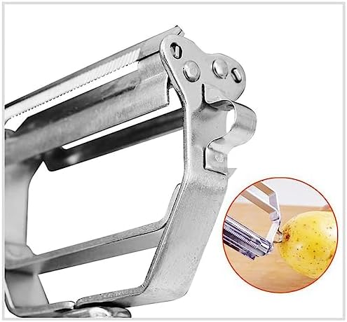 Alkyne Multi Pelador Doble Cuchilla,Multi Double Knife Peeler,Julienne Peeler,Julienne Strips, with Grating Plate, for Potato,Fruit, Vegetable (1pc)