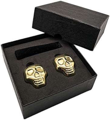 Stainless Steel Skull Shaped Whiskey Stones Set Reusable Chilling Rocks Ice Stones Gift for Whiskey Lovers