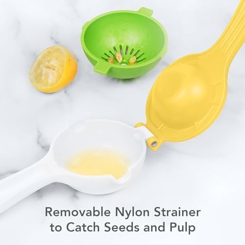 Tovolo Citrus Press Manual Hand Juicer Squeezer with Pour Spout Dishwasher Safe Aluminum Press Juicer for Lemon Lime Oranges Tangerine Pomegranate Fruit Ergonomic Grip for Efficient Juice Extraction