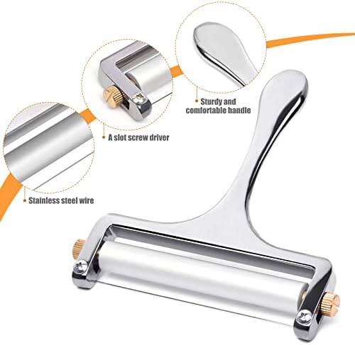Sopito Stainless Cheese Slicer With 3 Extra Wires & Heavy Duty Steel Wire Egg Slicer for Hard Boiled Eggs