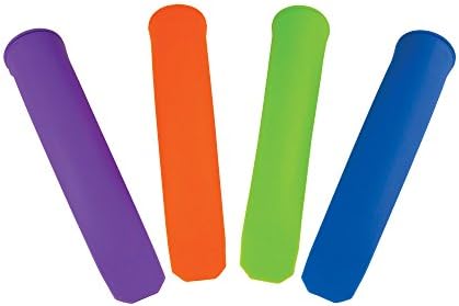 Fox Run Silicone Colorful Ice Pop Molds, 1.75 x 2 x 8 inches, Multicolored