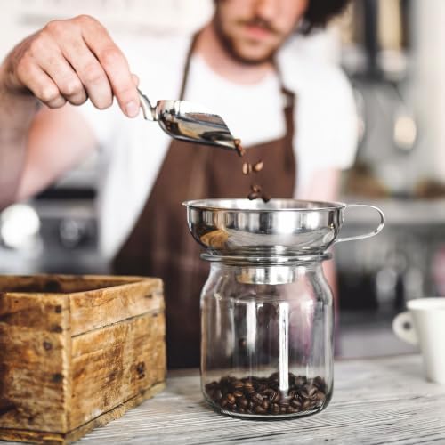 2 Sets Kitchen Stainless Steel Funnel Set Filter Funnel Wide Mouth and Narrow Mouth Each with Removable Fine Mesh Strainer Food Grade Cooking Kitchen with Handles for Liquids Jars Bottles