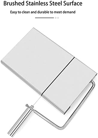 Cheese Slicer with Scale Stainless Steel Cheese Cutter with 6 Wires Butter Metal Cutting Board Vegetables Sausage Ham Herbs Food Multipurpose Kitchen Cutting Gadgets