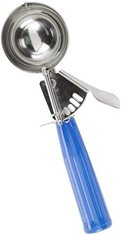 Tiger Chef Blue 2 oz. Stainless Steel Ice Cream Scoop Disher - NSF Certified - For ice cream, frozen yogurt, cookie dough, meat balls, rice dishes, and vegetable purées. (10, 2 oz Blue)