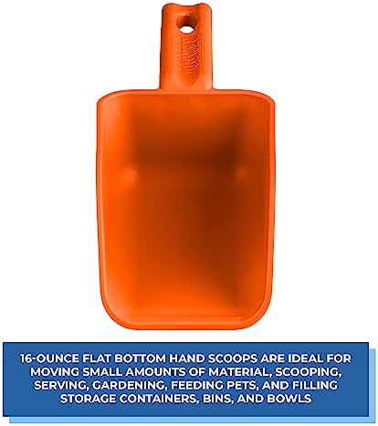 Vikan Remco 63007 Color-Coded Plastic Hand Scoop - BPA-Free Food-Safe Kitchen Utensils, Restaurant and Food Service Supplies, 16 oz, Orange (Pack of 3)