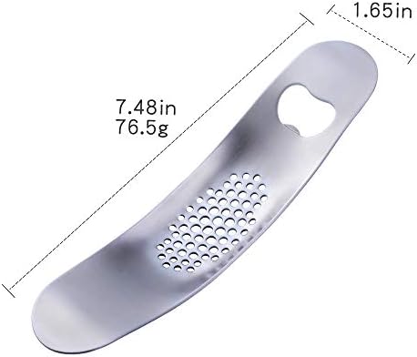 Stainless Steel Garlic Press Mincer,Kitchen Gadget with Handle,Easy Use &Clean, Dishwasher Safe,for Nuts & Seeds (silver)