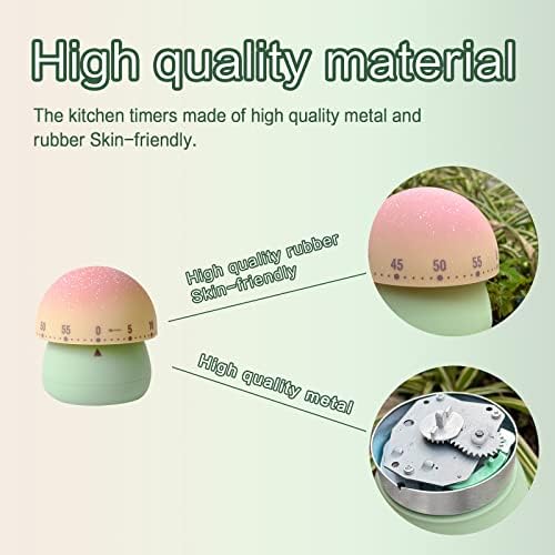 ELE DEPI 2pcs Cute Kitchen Timer for Kids,Mechanical Egg Timer for Cooking.