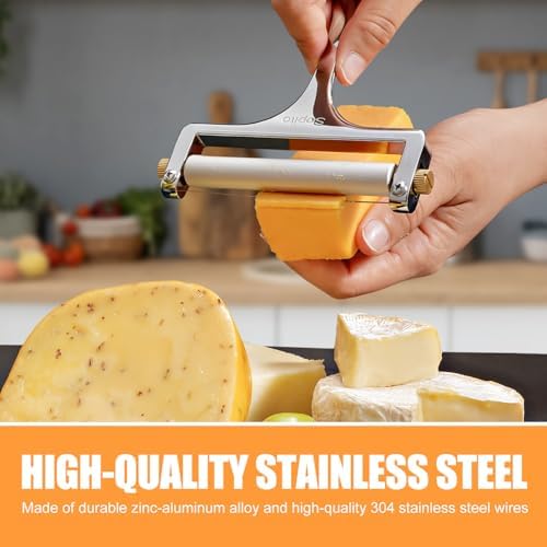 Sopito Stainless Cheese Slicer With 3 Extra Wires & Heavy Duty Steel Wire Egg Slicer for Hard Boiled Eggs