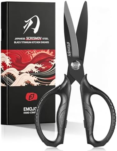 EMOJOY Titanium Kitchen Scissors, Japanese 5Cr15MoV Steel, Detachable