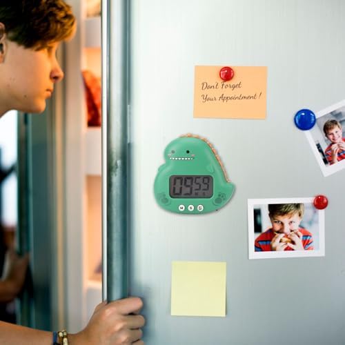 Dinosaur Digital Kitchen Timer with Magnetic Back Stand, Green