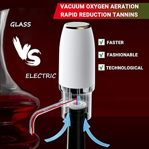 Electric Wine Aerator Decanter Pourer Automatic Dispenser with USB Rechargeable Retractable Tube for Wine Lovers