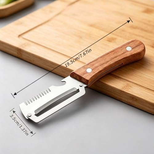 2Pcs Multifunctional Vegetable Peelers, Stainless Steel Wide Blade Potato and Carrot Peeler, 3-in-1 Veggie Peeler With Scallion Shredder and Bottle Opener for Kitchen, Camping and Trave